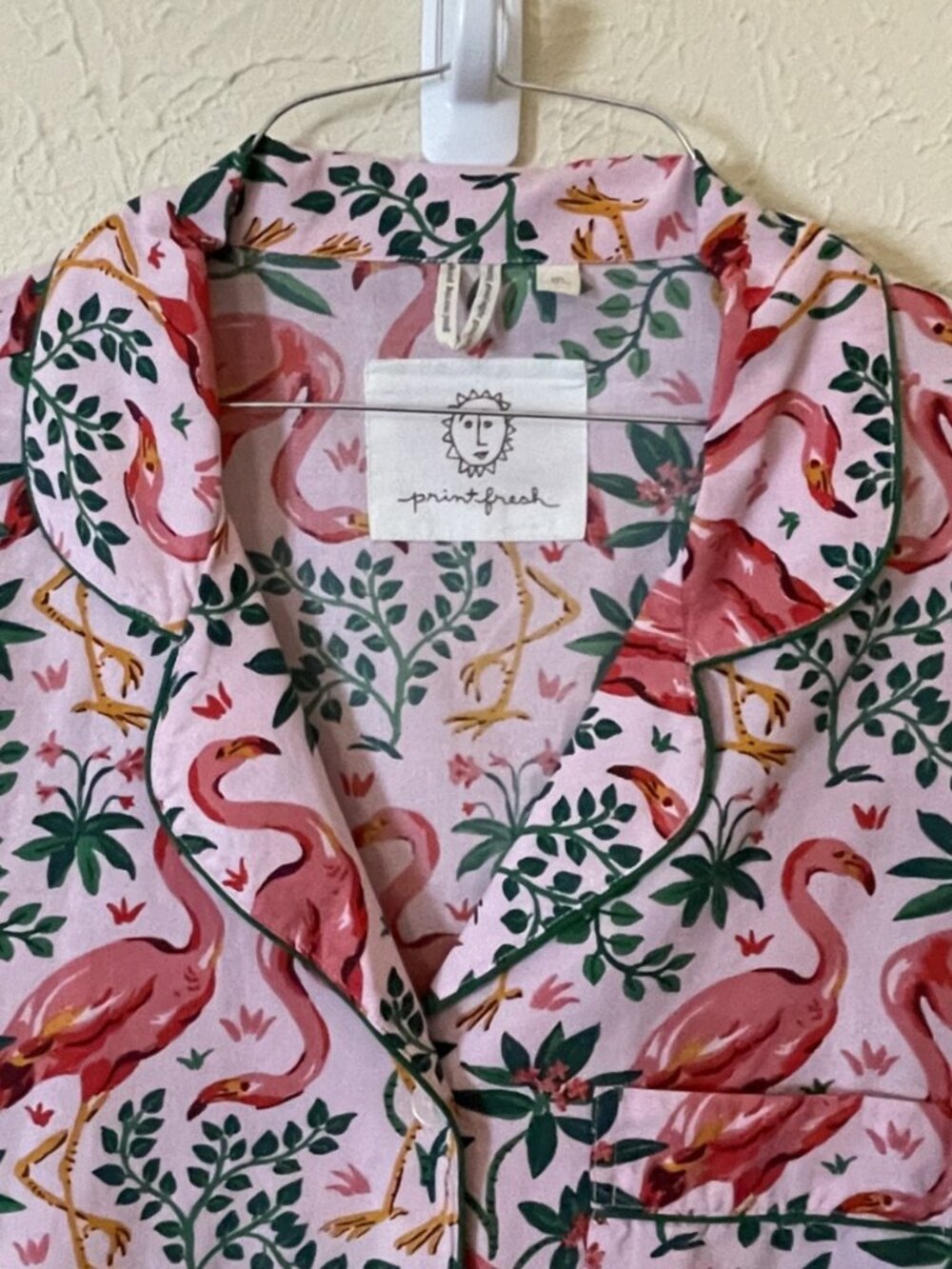 Printfresh Organic Cotton Long-Sleeve Flamingo print PJ set, Size Medium - Picture 2 of 5